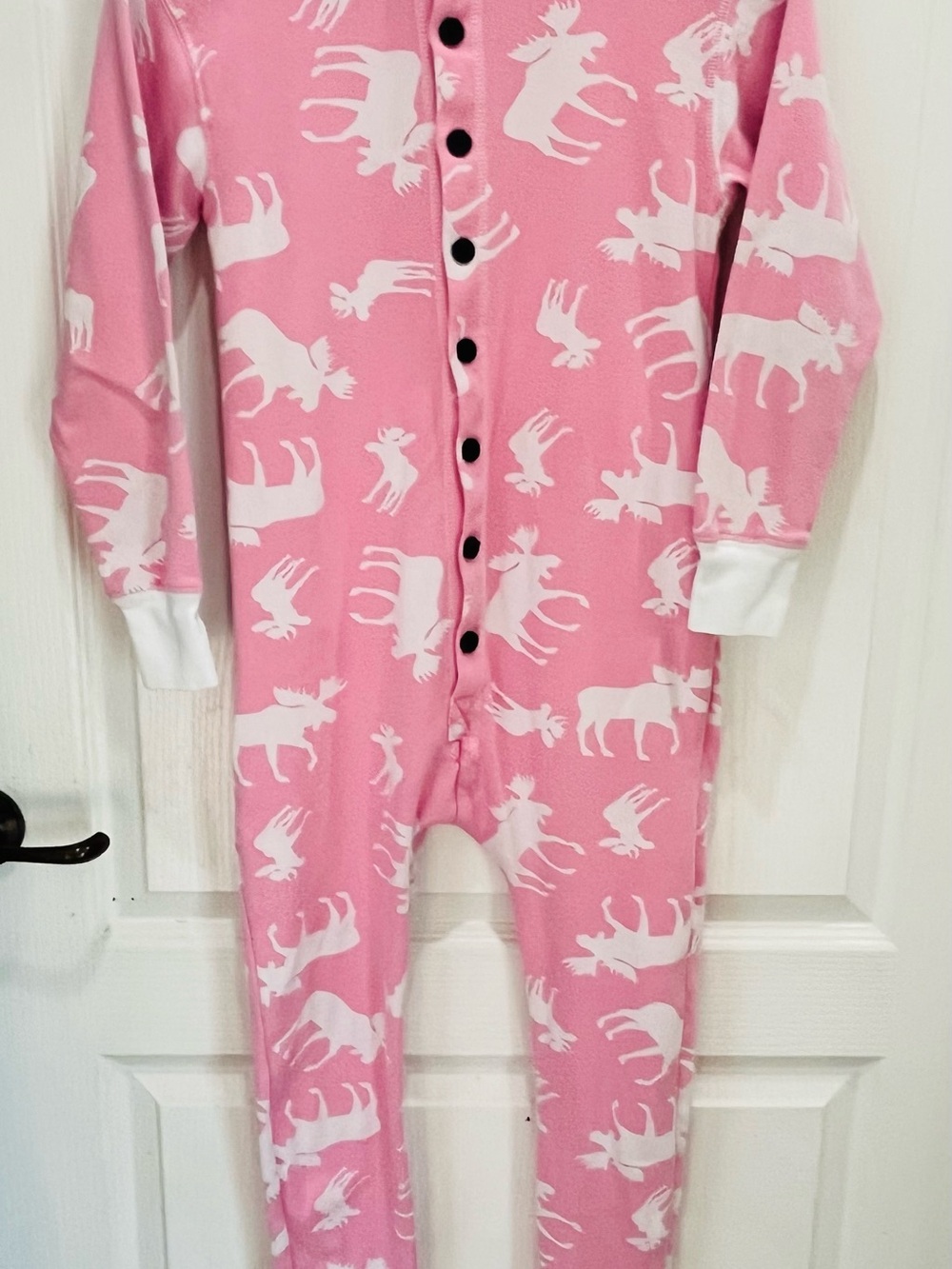 Lazy One Flapjacks Don't Moose With Me Pajamas Adult Medium Pink White Cotton